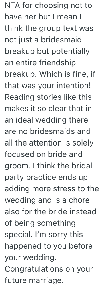 Screenshot 2025 07 11 at 12.13.30 PM Her Friend Was Being Difficult, So She Told Her She Couldnt Be A Bridesmaid In Her Wedding